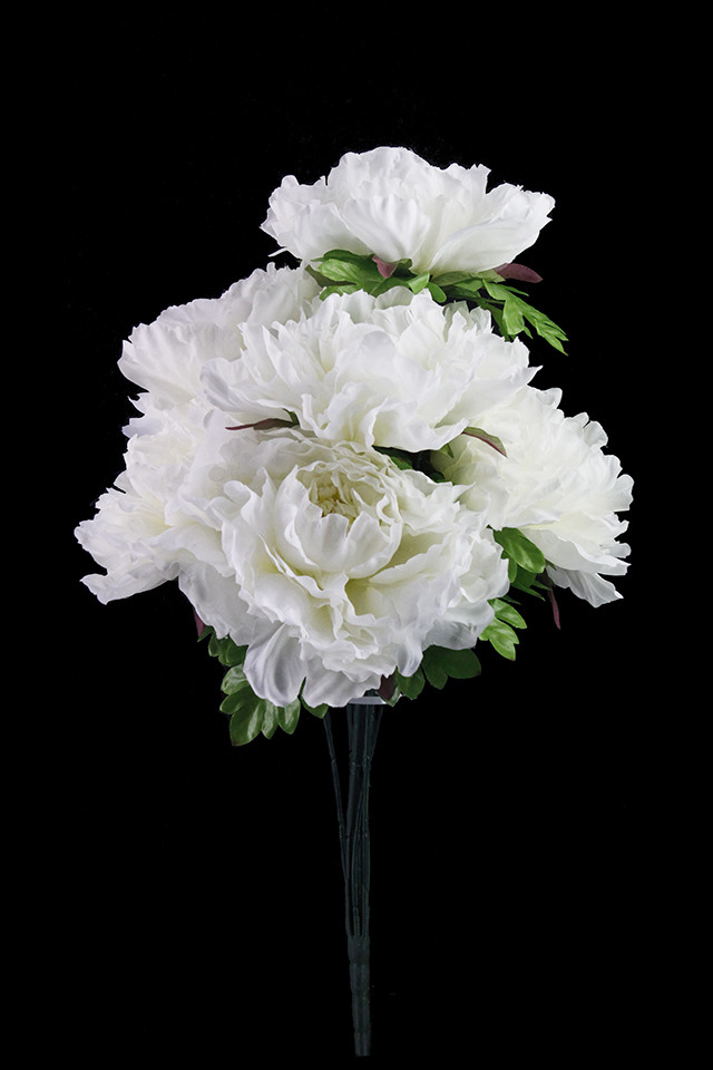 PEONY PEONIES PEONIE ARTIFICIAL ARTIFICIALS FLOWERS FLOWER SPRAY SPRAYS SPRAIE LARGE LARGES HEADS HEAD White white creamy bridal  