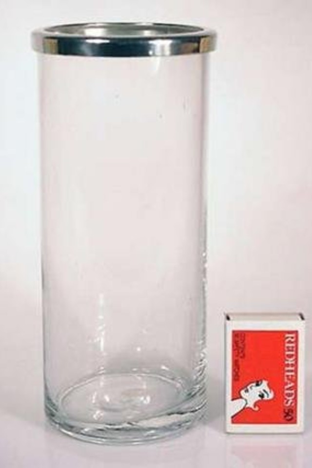 VASE VASES CONTAINER CONTAINERS METAL METALS WARE WARES TIN TINS EPNS EPN RING RINGS 80MM 80MMS ID IDS METALWARE METALWARES