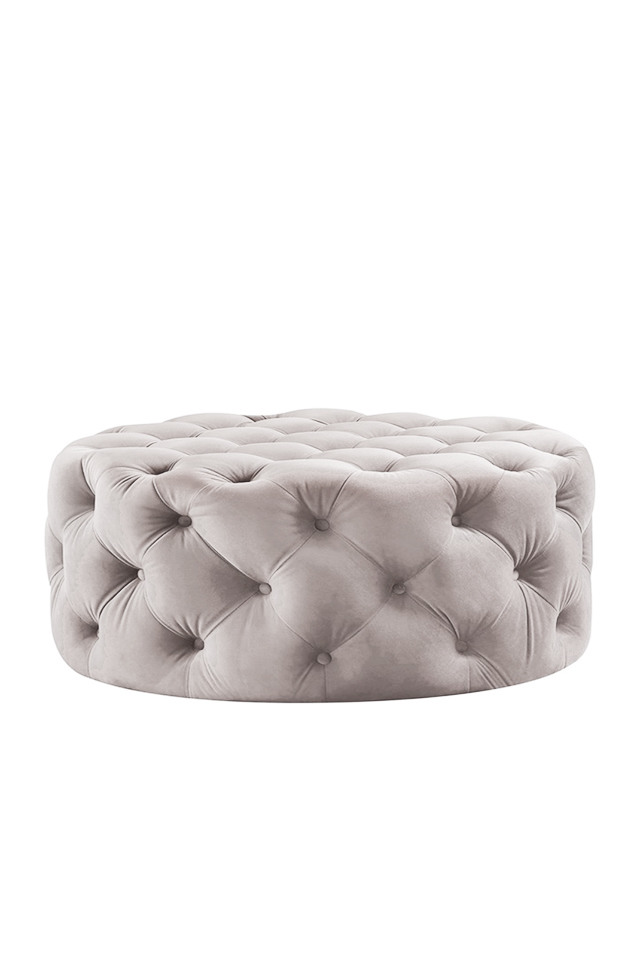 Plush Pearl Velvet Deep On Ottoman Round 90d X 40cmh Holstens Plush Pearl Velvet Deep On Ottoman, Round Ottoman Coffee Table Au