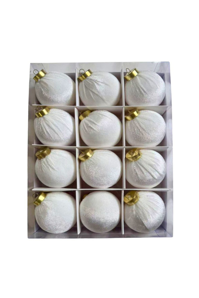 GLITTER GLITTERS HANGING HANGINGS SPHERE SPHERES XMAS XMA CHRISTMAS CHRISTMA DECORATION DECORATIONS BAUBLE BAUBLES VELVET VELVETS WHITE WHITES PCS PC