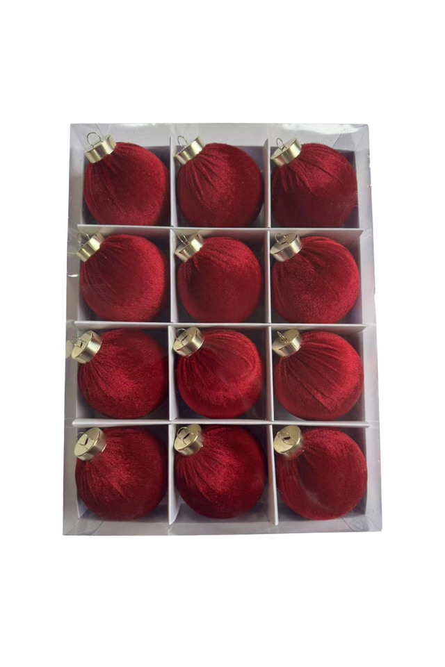GLITTER GLITTERS HANGING HANGINGS SPHERE SPHERES XMAS XMA CHRISTMAS CHRISTMA DECORATION DECORATIONS BAUBLE BAUBLES VELVET VELVETS DEEP DEEPS RED REDS PCS PC