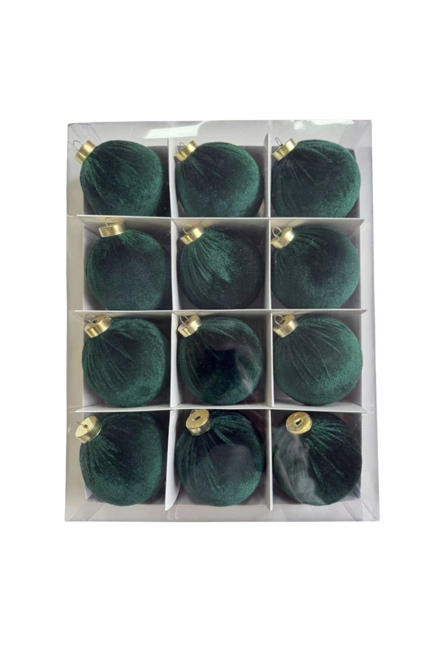 GLITTER GLITTERS HANGING HANGINGS SPHERE SPHERES XMAS XMA CHRISTMAS CHRISTMA DECORATION DECORATIONS BAUBLE BAUBLES VELVET VELVETS HUNTER HUNTERS GREEN GREENS PCS PC