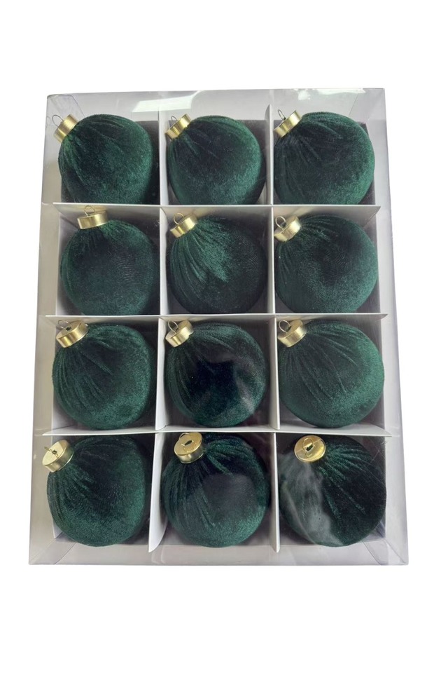 GLITTER GLITTERS HANGING HANGINGS SPHERE SPHERES XMAS XMA CHRISTMAS CHRISTMA DECORATION DECORATIONS BAUBLE BAUBLES VELVET VELVETS HUNTER HUNTERS GREEN GREENS PCS PC