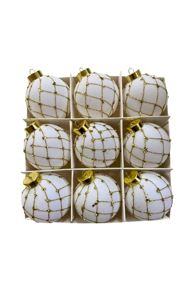 GLITTER GLITTERS HANGING HANGINGS SPHERE SPHERES XMAS XMA CHRISTMAS CHRISTMA DECORATION DECORATIONS BAUBLE BAUBLES WHITE WHITES PCS PC