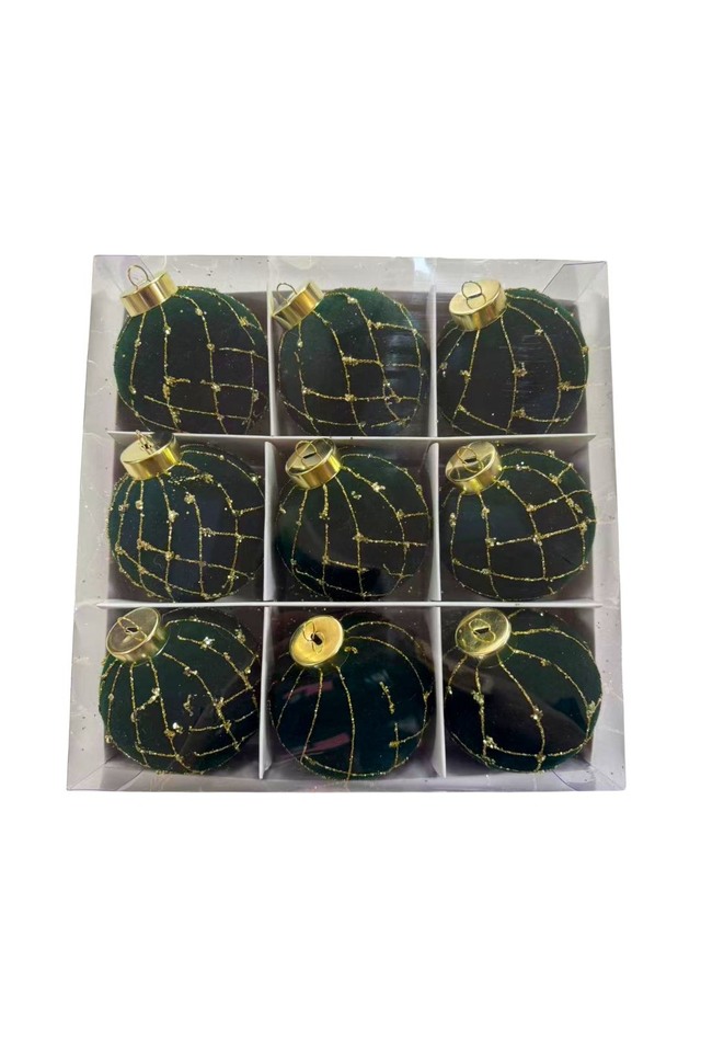 GLITTER GLITTERS HANGING HANGINGS SPHERE SPHERES XMAS XMA CHRISTMAS CHRISTMA DECORATION DECORATIONS BAUBLE BAUBLES HUNTER HUNTERS GREEN GREENS PCS PC