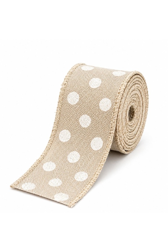 WOVEN WOVENS RIBBON RIBBONS NATURAL NATURALS RUSTIC RUSTICS WIRED WIREDS EDGE EDGES COTTON COTTONS XMAS XMA CHRISTMAS CHRISTMA DOT DOTS